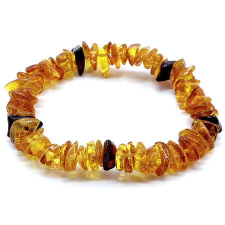 Bracciale barocco in chips di ambra naturale russa su filo elastico