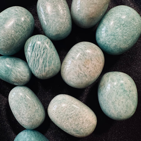 amazzonite burattata naturale pietra verde blu per equilibrio emotivo