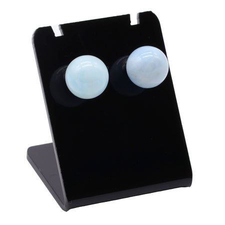 Orecchini in acciaio inossidabile con sfere di acquamarina naturale