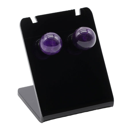 Orecchini in acciaio inossidabile con sfere di ametista naturale