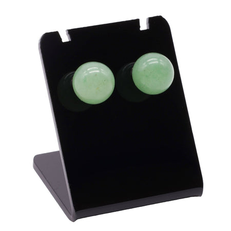 Orecchini in acciaio inossidabile con sfere di avventurina verde naturale