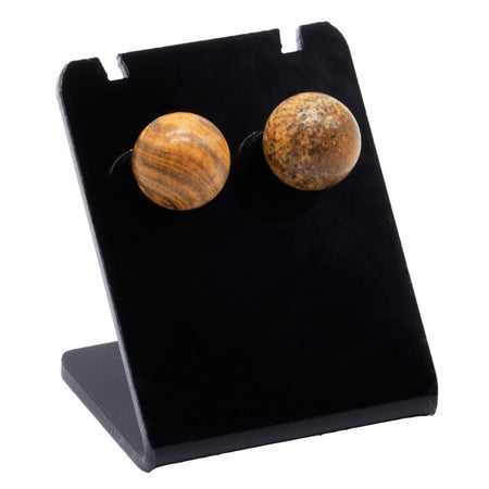 Orecchini eleganti con pietra di diaspro paesaggio, tonalità terrose uniche