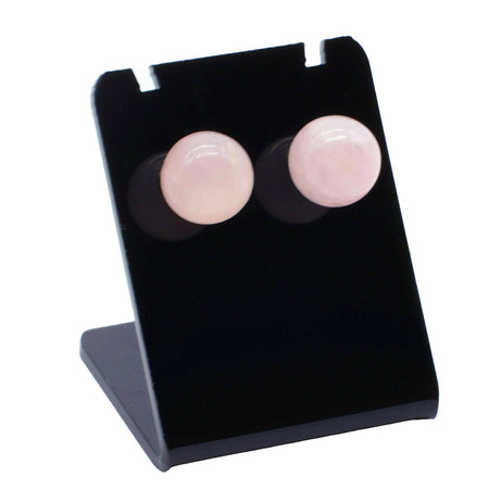 Orecchini in acciaio inossidabile con sfere di quarzo rosa naturale