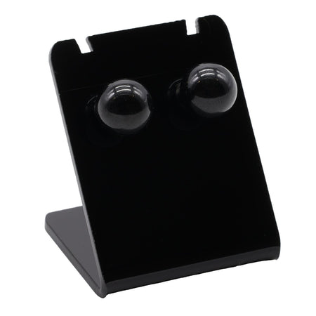 Orecchini in acciaio inossidabile con sfere di tormalina nera naturale