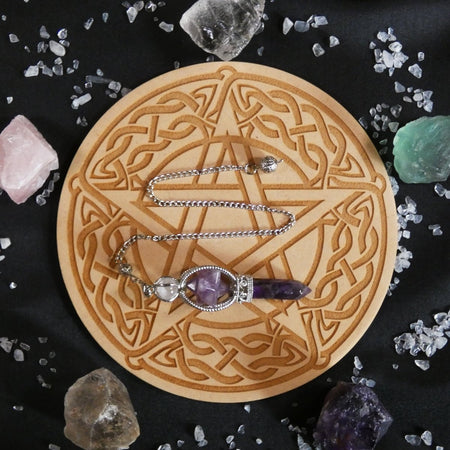 Pendolo ametista Merkaba, potente strumento per meditazione e apertura spirituale.