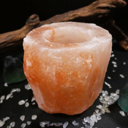 portacandela di sale rosa dell'Himalaya di alta qualità scolpito a mano