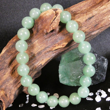 Bracciale in Avventurina Verde con perle levigate, ideale per armonizzare emozioni e attrarre fortuna.