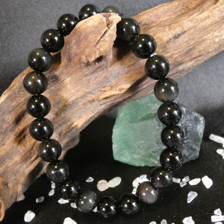 bracciale in Ossidiana Dorata con perle da 8 mm, ideale per protezione e centratura quotidiana.