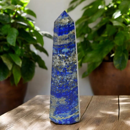 obelisco in lapislazzuli blu naturale per meditazione e saggezza