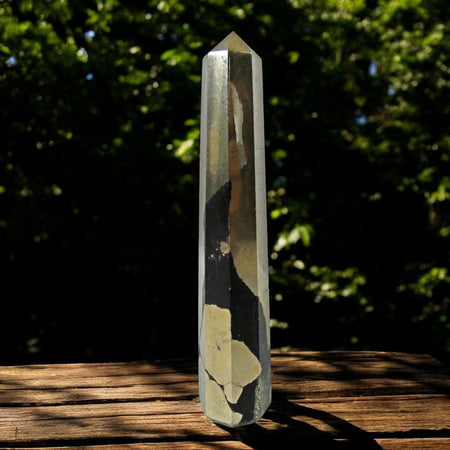 obelisco in pirite dorata per meditazione di circa 7,5-10 cm