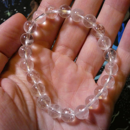 bracciale energetico in quarzo ialino naturale trasparente