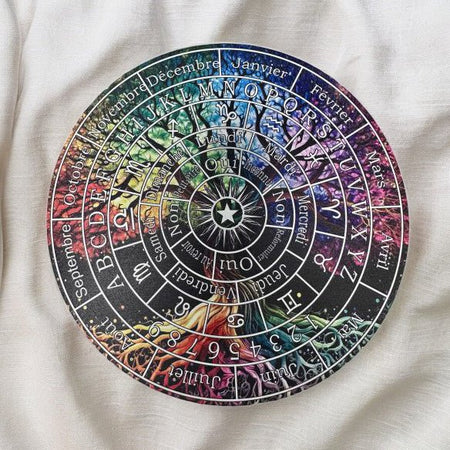 tavola divinatoria legno albero della vita per pendolo e astrologia