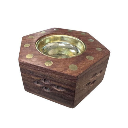 Brucia incenso artigianale in palissandro indiano, diametro 11 cm