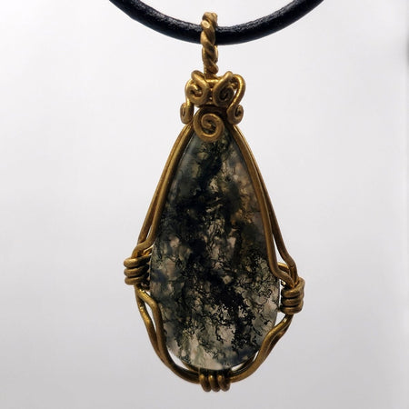 Collana con Ciondolo in Agata Muschiata Extra (Pezzo Unico - n.104)