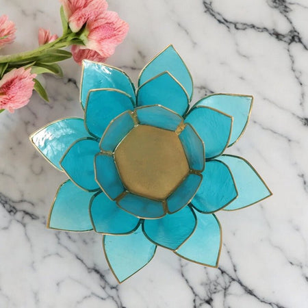 fiore di loto decorativo in conchiglia capiz per meditazione