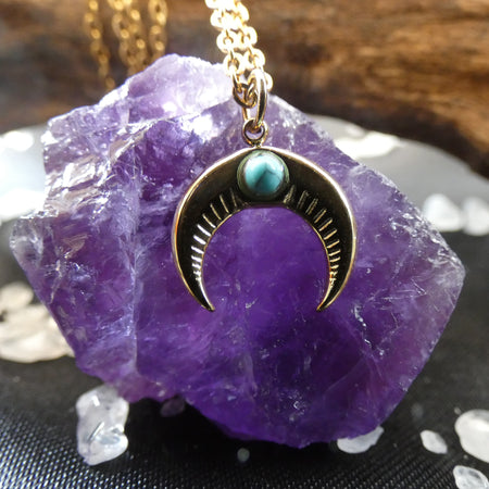 Ciondolino Luna con Howlite Turchese