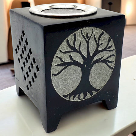Diffusore per Essenze in Pietra traforato - Albero della Vita (10 cm)