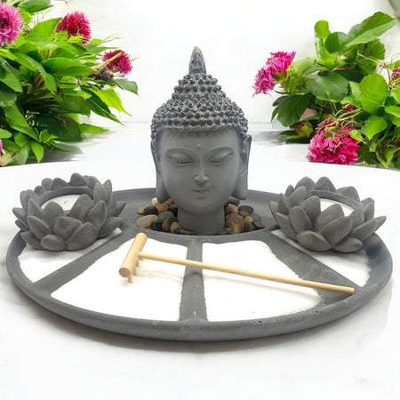 Giardino Zen Completo - Testa del Buddha (28 cm)