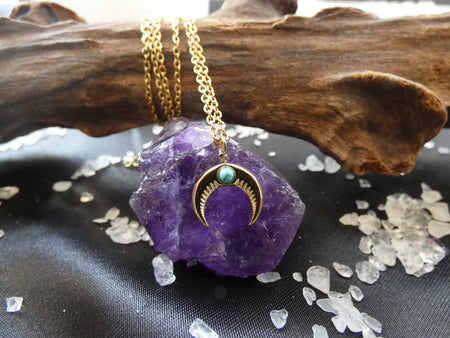 Ciondolino Luna con Howlite Turchese