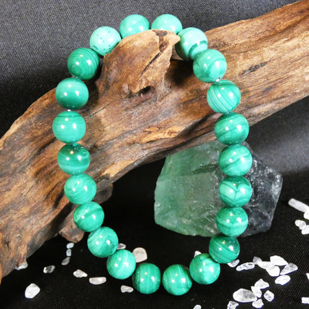 Bracciale Malachite Qualità AA (perle ±8 mm)