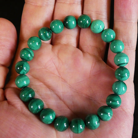 Bracciale Malachite Qualità AA (perle ±8 mm)