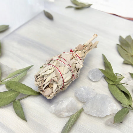 Smudge a Torcia di Purissima Salvia Bianca Apiana Californiana Marchio Fiore d'Oriente (15-20 gr)