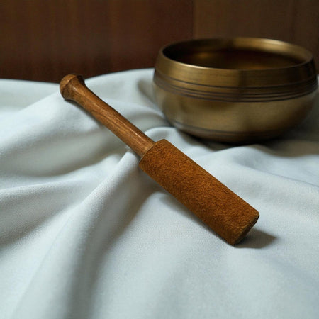 batacchio legno beige naturale per campane tibetane meditazione