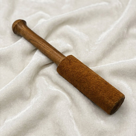 Batacchio in legno naturale color beige per campane tibetane meditazione