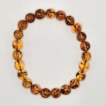 Bracciale in Ambra Russa con perle naturali da 8 mm