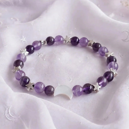 Bracciale Ragazza in Ametista Naturale e Madreperla