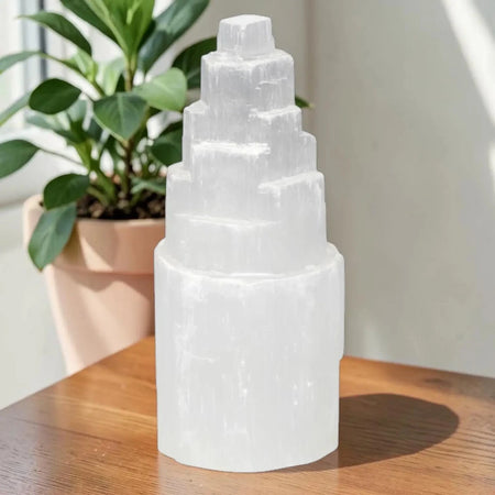 Lampada in selenite naturale purissima