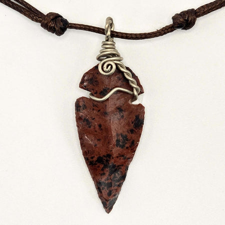 Amuleto con punta di Ossidiana Mogano AAA naturale